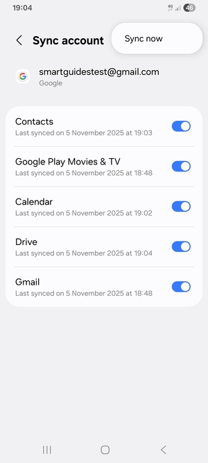 Select Sync now