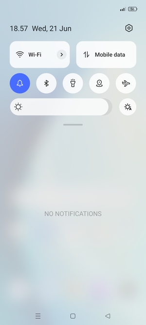 Slide down the top menu again