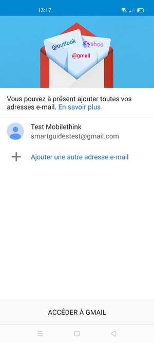 Sélectionnez ACCÉDER À GMAIL