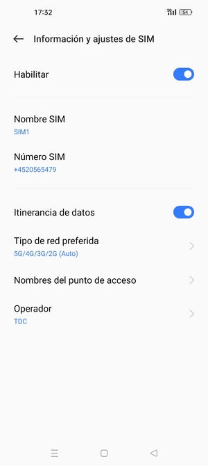 Activar o desactivar Itinerancia de datos