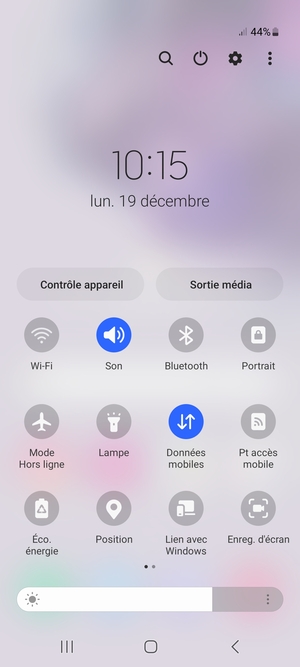 Sélectionnez le bouton du Menu