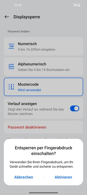 Wählen Sie die gewünschte Option