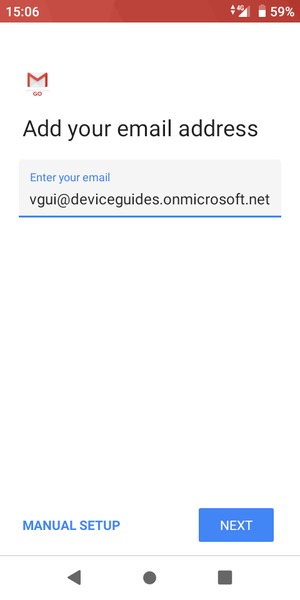 Enter your Email address and select NEXT