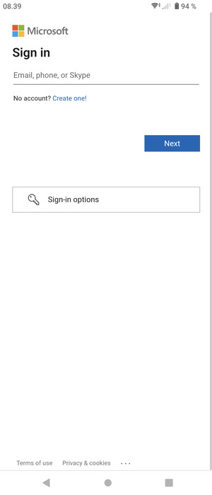 Enter your Hotmail address and select Next