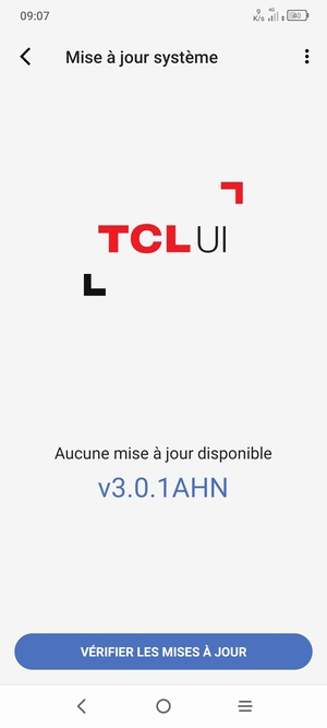 Sélectionnez VÉRIFIER LES MISES À JOUR