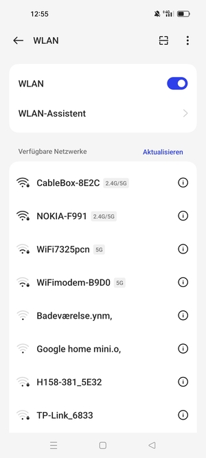 Wählen Sie das Wireless-Netzwerk, zu dem Sie eine Verbindung herstellen möchten