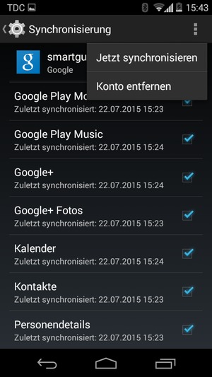 Wählen Sie Jetzt synchronisieren