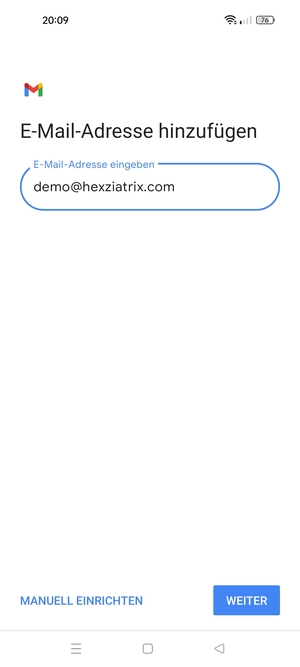 Geben Sie Ihre E-Mail-Adresse ein und wählen Sie WEITER