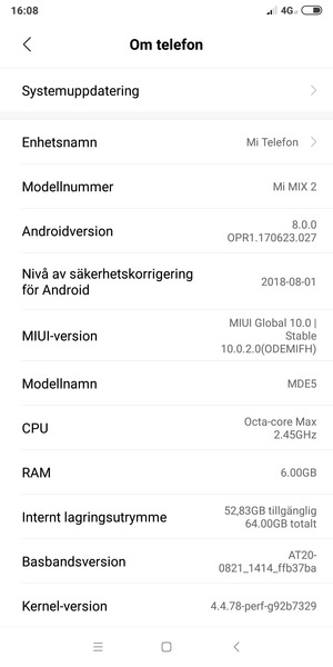 Välj Systemuppdatering