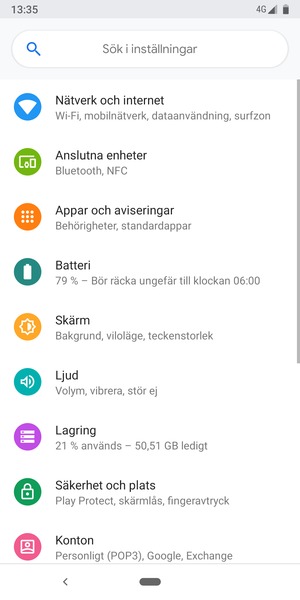 Välj Nätverk och internet