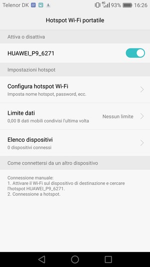 Il telefono è ora pronto per essere usato come modem