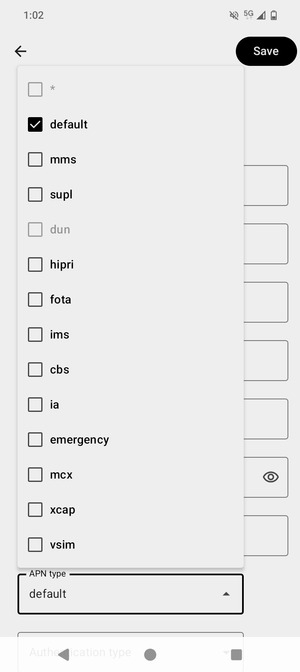 Make sure default is selected
