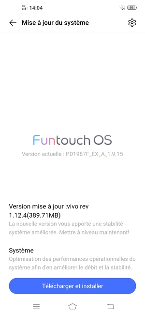 Si votre téléphone n'est pas à jour, sélectionnez Télécharger et installer