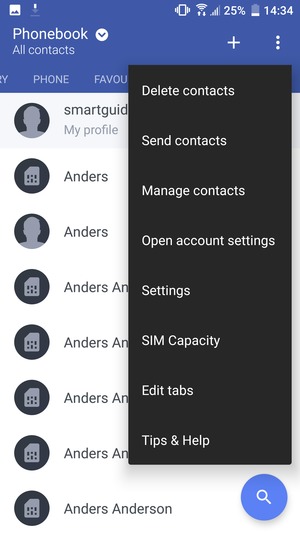 Select Manage contacts
