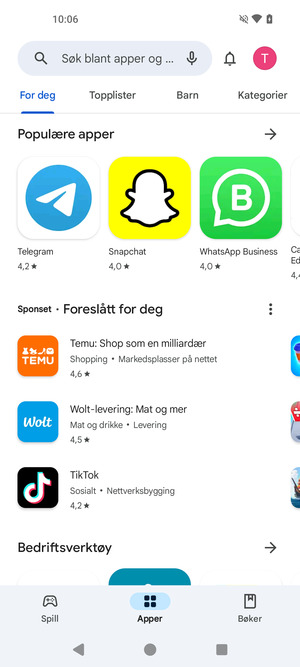 Velg søkefelt