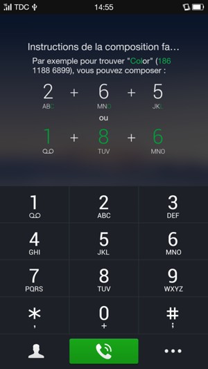 Appuyez longuement sur le numéro 1