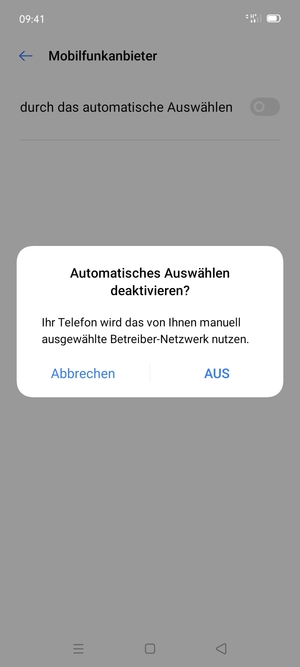 Wählen Sie AUS