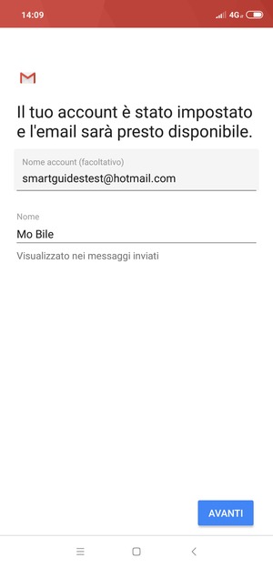 Scegli un nome per il tuo account e inserisci il tuo nome. Seleziona AVANTI