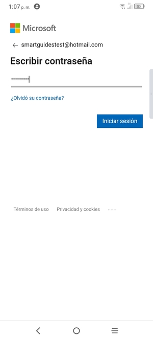 Introduzca su contraseña y seleccione Iniciar sesión