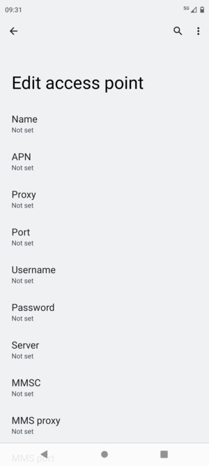 Enter MMS information