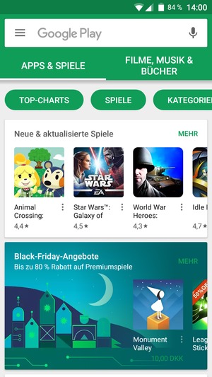 Wählen Sie die Suchleiste