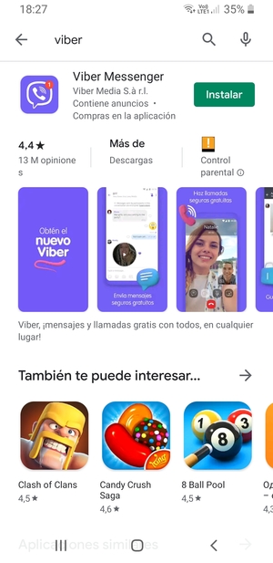 Seleccione la aplicación
