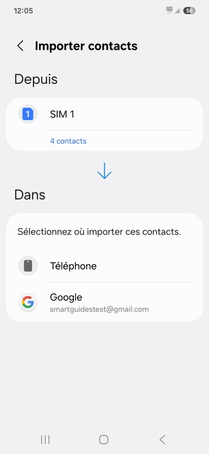 Sélectionnez  Google