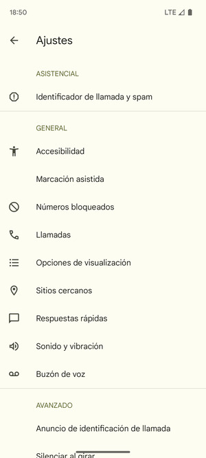 Seleccione Buzón de voz