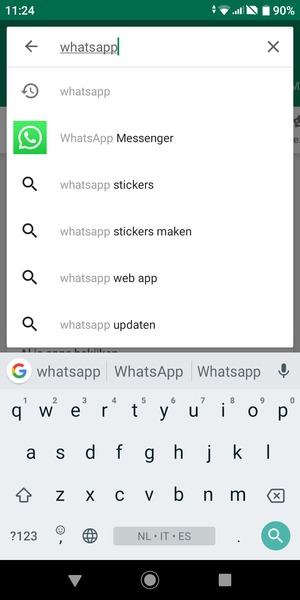 Voer de app-naam in en selecteer Zoeken