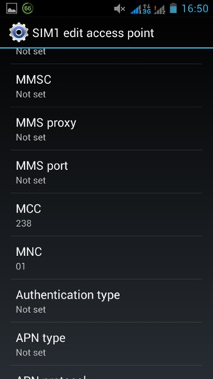 Scroll down and enter MMS information