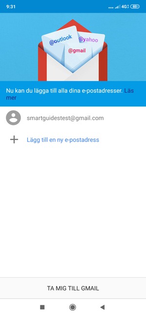 Välj TA MIG TILL GMAIL