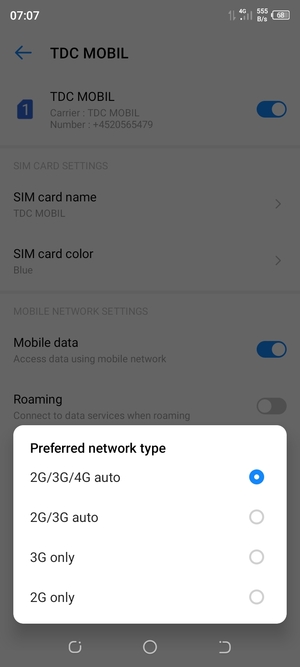 Select your preferred option