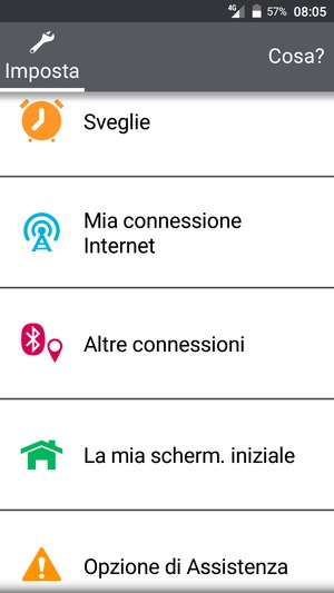 Scorri e seleziona Mia connessione Internet