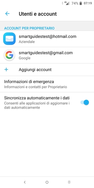 Seleziona il tuo account Google