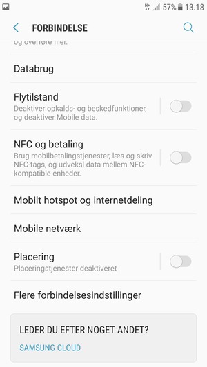 Scroll til og vælg Mobile netværk