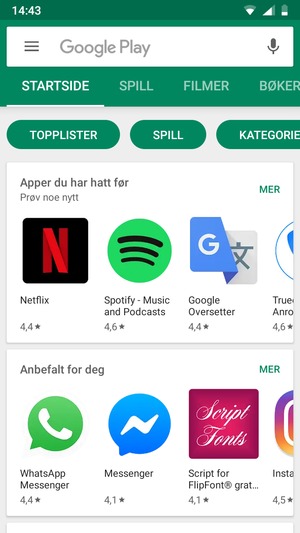Velg søkefelt
