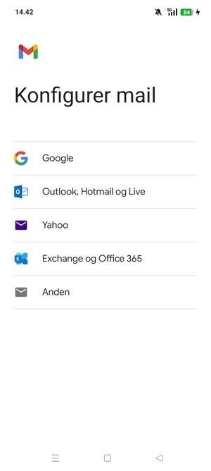 Vælg Outlook, Hotmail og Live
