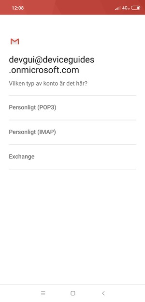 Välj Exchange
