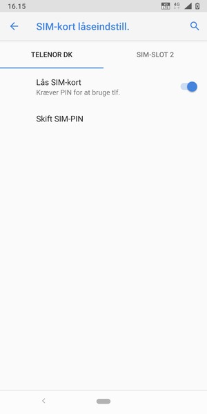 Vælg Public og Skift SIM-PIN