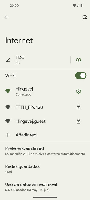 Ahora está conectado a la red Wi-Fi