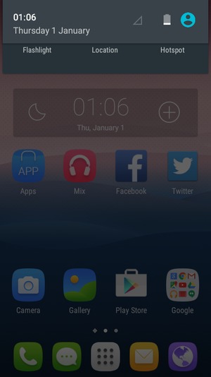 Slide down the top menu again