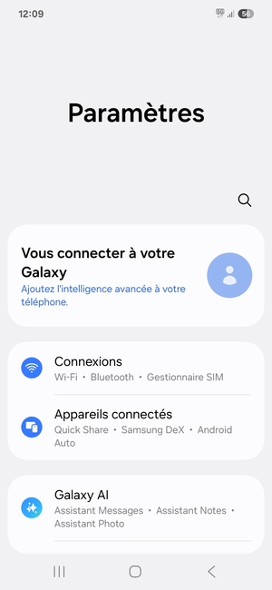 Sélectionnez Connexions