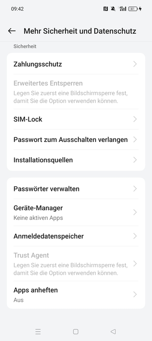 Scrollen Sie und wählen Sie  SIM-Lock
