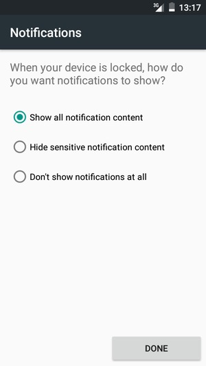 Select your preferred option and select DONE