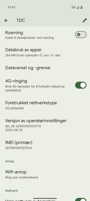 Bla til og velg Foretrukket nettverkstype