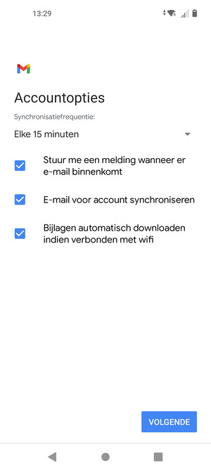 Selecteer VOLGENDE