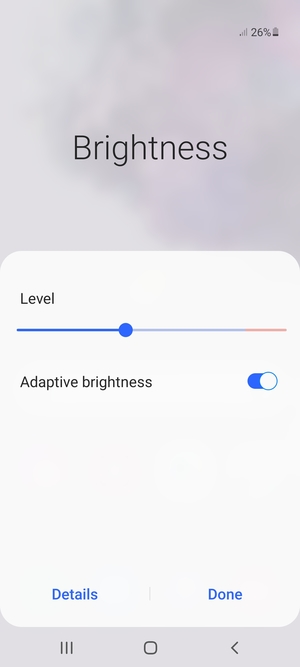 Turn on Adaptive brightness and select Done