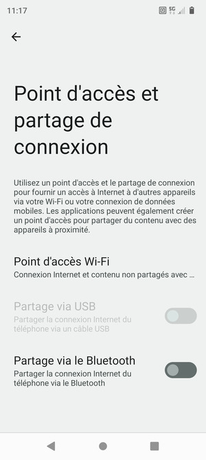 Sélectionnez Point d'accès Wi-Fi