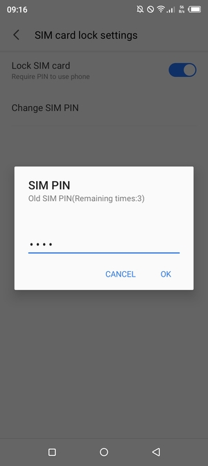 Enter your Old SIM PIN and select OK