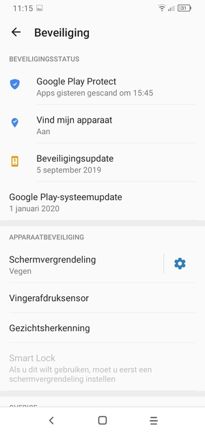 Selecteer Schermvergrendeling